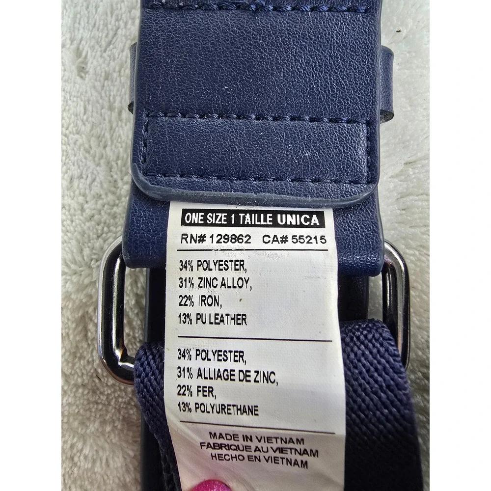 Nike Baseball Belt Navy Blue Adjustable One Size Swoosh Logo Elastic Synthetic